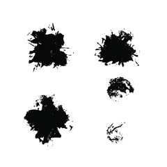 Vector brush spots. Hand drawn brush splash. Real paint strokes. Graphic resources