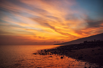 Fototapeta premium Amazing sunrise on Bali island. Indonesia