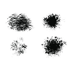 Vector brush spots. Hand drawn brush splash. Real paint strokes. Graphic resources