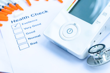 health check list form with equipment checking
