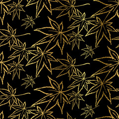 maple leaves fall autumn oriental japanese chinese vector design seamless pattern
