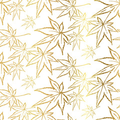 maple leaves fall autumn oriental japanese chinese vector design seamless pattern