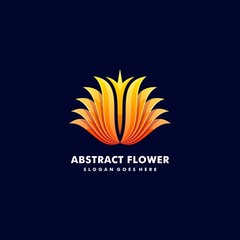 Vector Logo Illustration Abstract Flower Gradient Colorful Style.