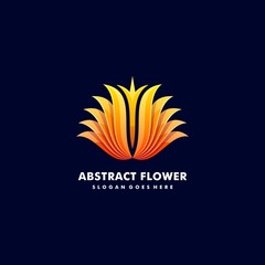 Vector Logo Illustration Abstract Flower Gradient Colorful Style.