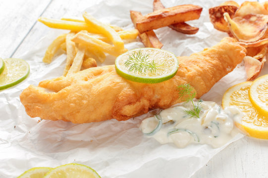 Backfisch Fisch Fish and Chips mit Pommes selbstgemacht hausgemacht