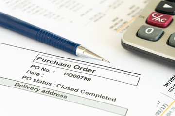 Purchase business financial order document contract sign