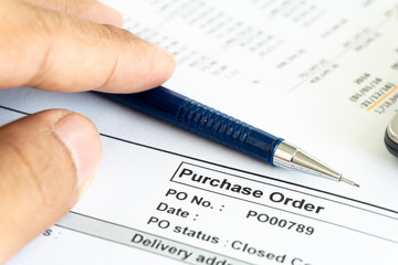 Obraz premium Purchase business financial order document contract sign
