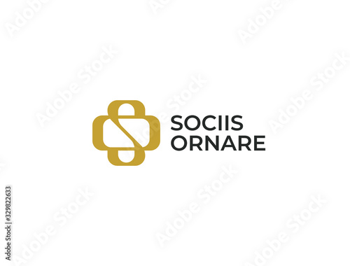 So Or Os Monogram Of Two Letters S O Or O S Luxury Simple Minimal And Elegant So Os Logo Design Vector Illustration Template Wall Mural Lettett
