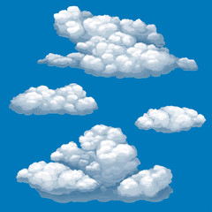 clouds on blue background