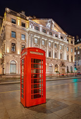 Traditional English telephone booth