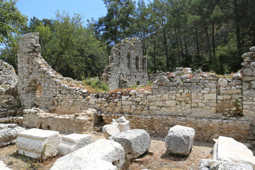 building in ancient Olympos city in Turkey