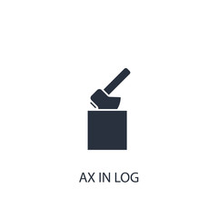 Ax in log concept icon.