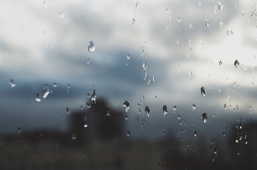 rain drops on window glass