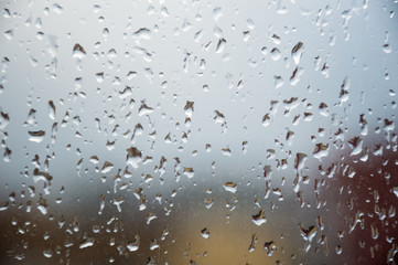 rain drops on window glass