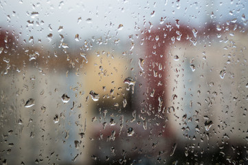 rain drops on window glass
