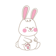 cute little rabbit easter character