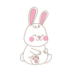 cute little rabbit easter character