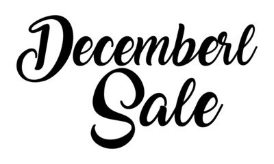 December Sale handwritten lettering on isolated white background. Modern Calligraphy
