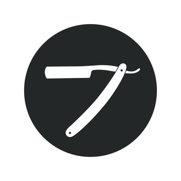 recommend clip art: Straight razor icon. Straight razor for shaving graphic sign in the circle isolated on white background. Barber symbol. Vector illustration
