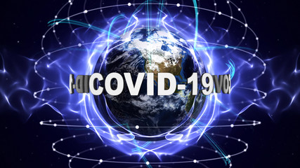 COVID-10 Text Around the Earth, Illustration, Background