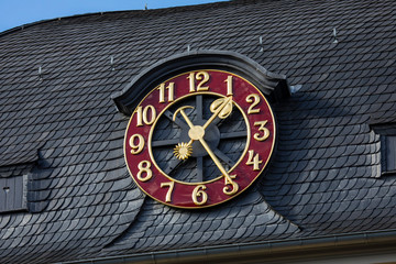Clock on the Exterior of Literaturhaus in Bonn, Germany