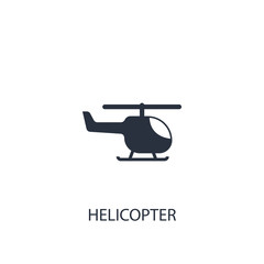 Helicopter transport concept icon. Simple one colored travel element illustration.