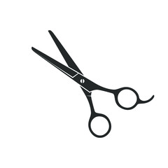 Scissors graphic icon. Shears for hair cutting sign isolated on white background. Barber symbol. Vector illustration