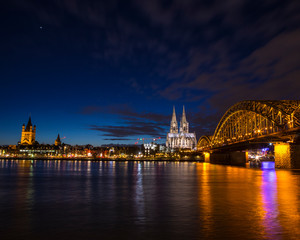 Fototapeta premium Planet Venus over the City of Cologne in Germany