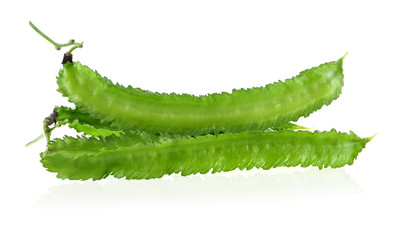 Fresh winged bean  isolated on a white background