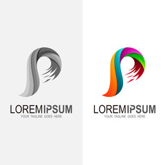 Naklejka premium P logo with colorful design template, Letter p icon 3d, Finance