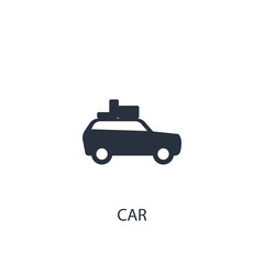 Car concept transport icon. Simple one colored travel element illustration.