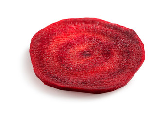Fresh beetroot circle slice on white background