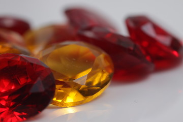 Close up shot of beautiful color crystal diamond - like beads for jewelry 