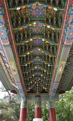 Fototapeta na wymiar Ceiling of Entrance Gate to Seoraksan National Park, Korea