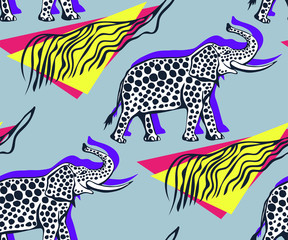 Vector background hand drawn doodle elephant. Hand drawn ink illustration. Modern ornamental decorative background. Vector pattern. Print for textile, cloth, wallpaper, scrapbooking