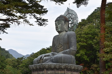 Giant Buddha Statue, Full Shot, Diagonal, Seoraksan National Park, Korea