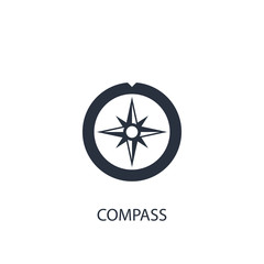 Compass concept icon. Simple one colored travel element illustration.