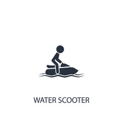 Water scooter concept icon. Simple one colored travel element illustration.