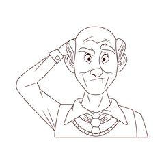 old grandfather character isolated icon