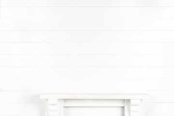 Mock-up of a white wall with a mantelpiece for your design