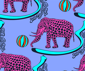 Vector background hand drawn doodle elephant. Hand drawn ink illustration. Modern ornamental decorative background. Vector pattern. Print for textile, cloth, wallpaper, scrapbooking