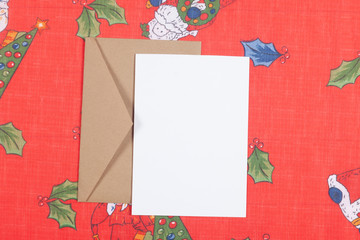 Blank white card mockup with envelope for your design