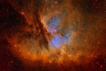 Beautiful space, colored, with stars and nebulae. Elements of this image were furnished by NASA.