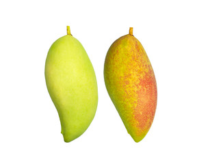 Delicious ripe mango fruit , mango isolated on white background.with clipping path