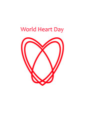 Abstract red heart. Illustration on the theme of World Heart Day. Logo for organizations, volunteers, good heart concept.