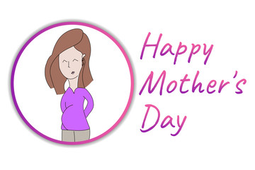 Happy Mother's Day. Holiday concept. Template for background, banner, card, poster with text inscription. Vector EPS10 illustration.