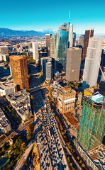 Obrazy na Szkle  Widok z lotu ptaka na centrum Los Angeles