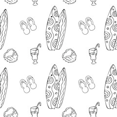 Brasil icons seamless pattern. Sketch vector illustration, doodle elements, Isolated Brasil national elements, Travel to Brasil pattern for cards and web pages