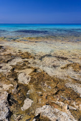 mare dai colori tropicali sull'isola di Chrissi, a Creta