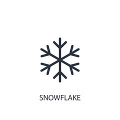 Snowflake concept icon. Simple one colored weather element illustration.